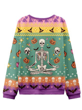 Squelette Imprimer Halloween Sweatshirt Femme
